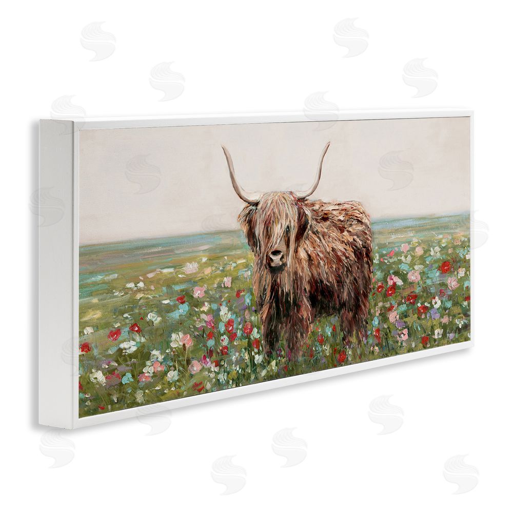 Sally Swatland Grazing In Poppy Field White Framed Giclee Wall Art Print