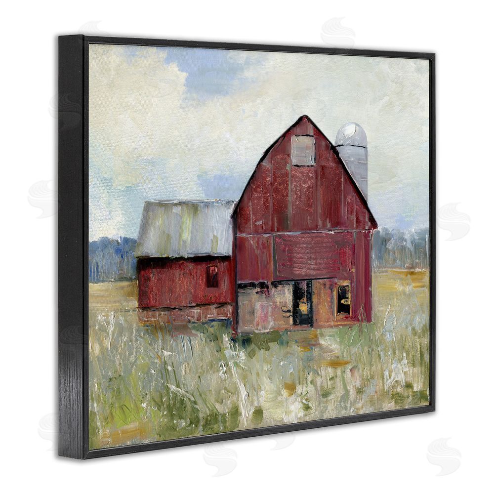Sally Swatland Red Rugged Barn Black Framed Giclee Wall Art Print