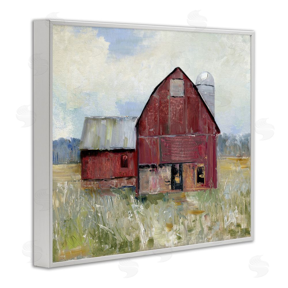 Sally Swatland Red Rugged Barn White Framed Giclee Wall Art Print