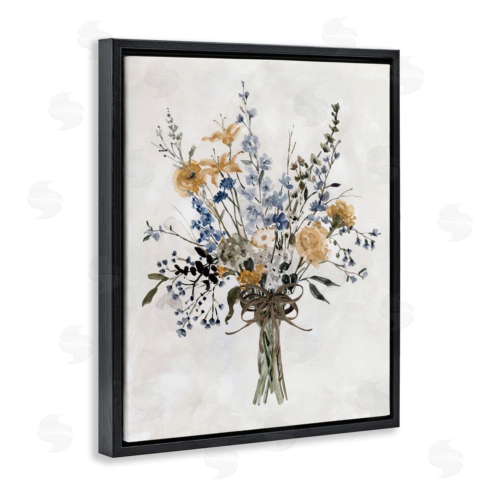 Carol Robinson Delicate Botanicals Bushel Black Floating Frame Canvas Wall Art Print