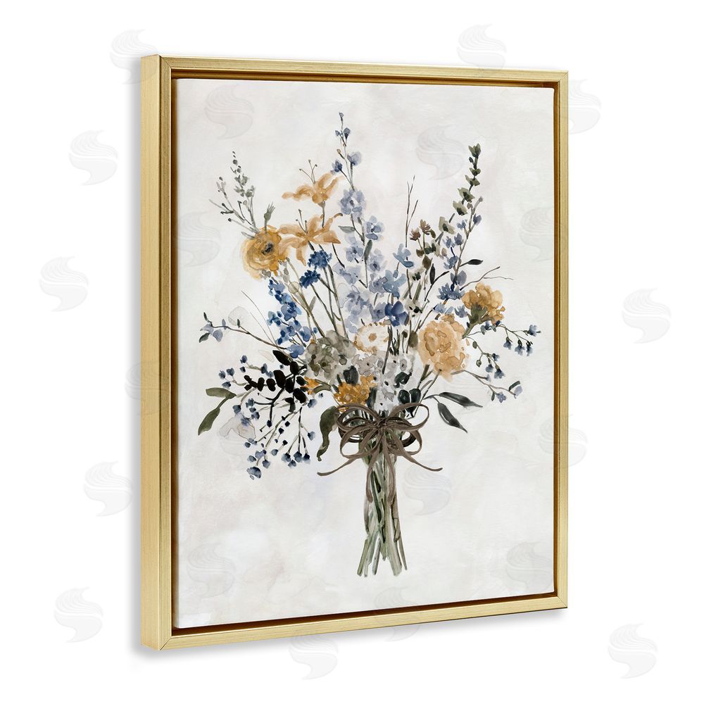 Carol Robinson Delicate Botanicals Bushel Gold Floating Frame Canvas Wall Art Print