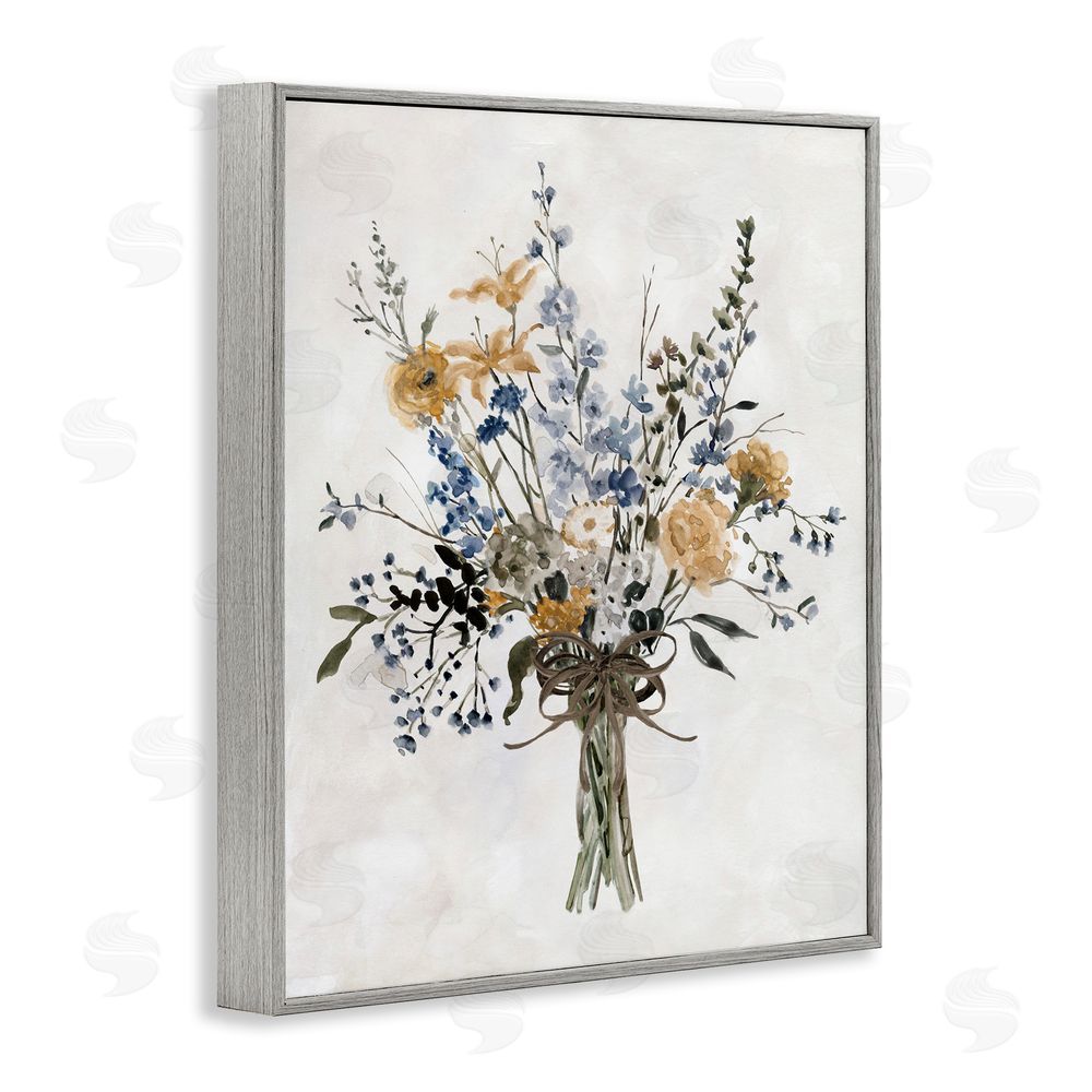 Carol Robinson Delicate Botanicals Bushel Gray Framed Giclee Wall Art Print