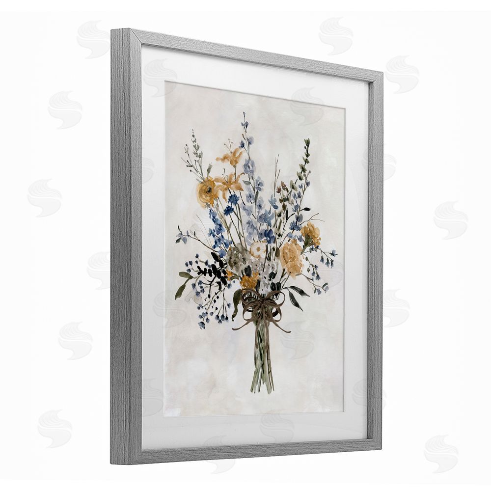Carol Robinson Delicate Botanicals Bushel Gray Framed Print Under Glass Wall Art