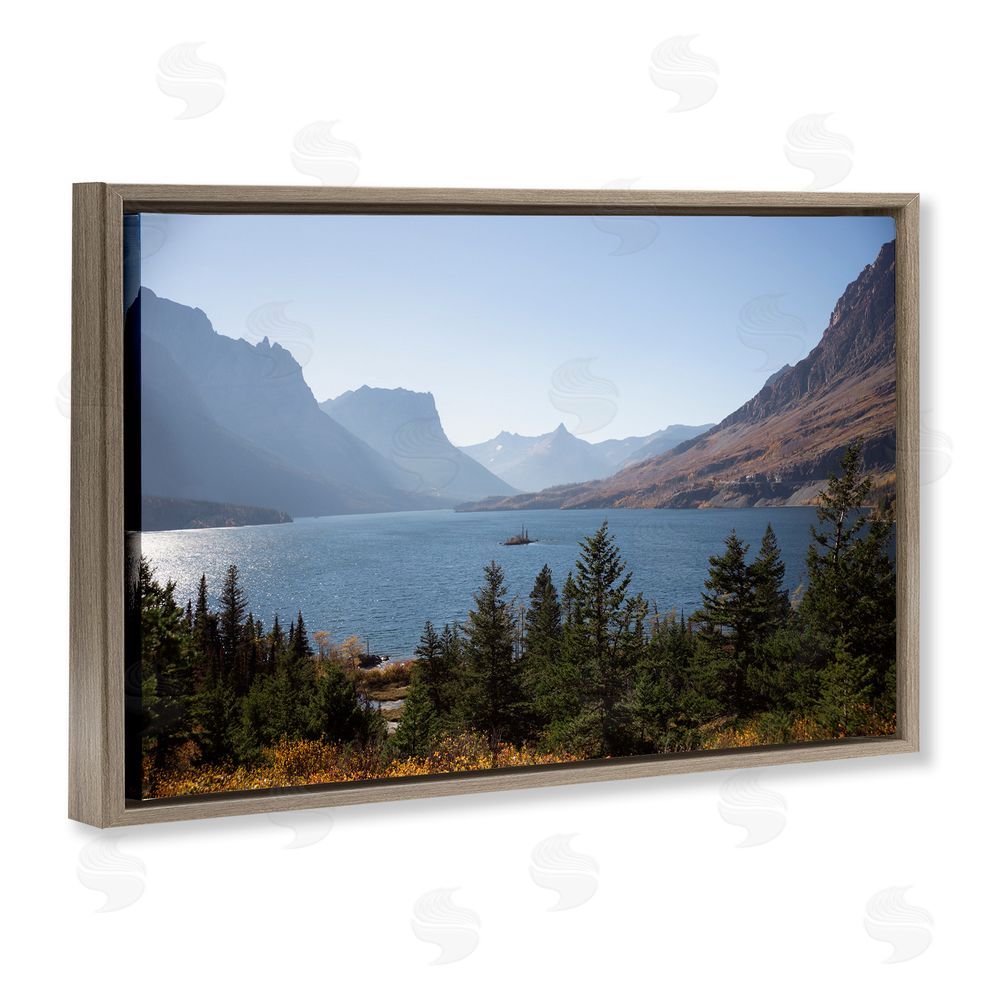 Carol Robinson Cliffs Overlooking Lake Brown Floating Frame Canvas Wall Art Print