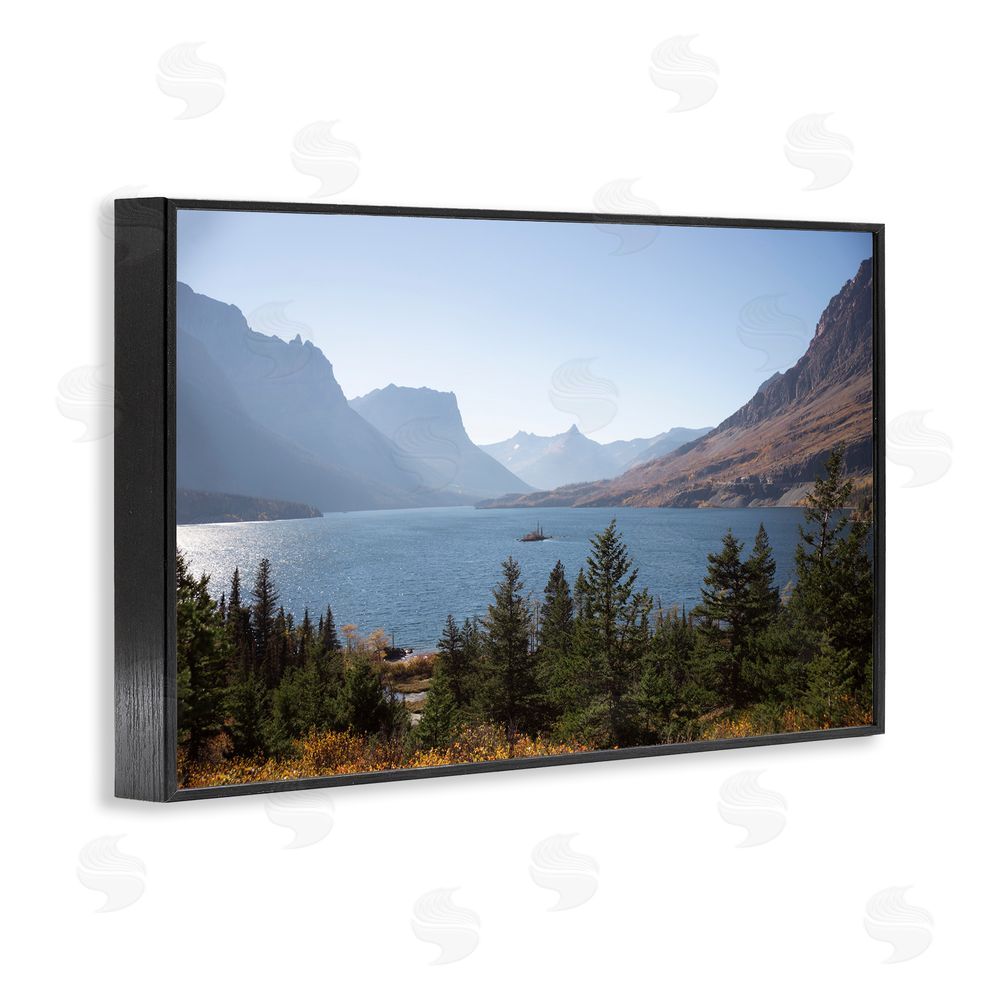 Carol Robinson Cliffs Overlooking Lake Black Framed Giclee Wall Art Print