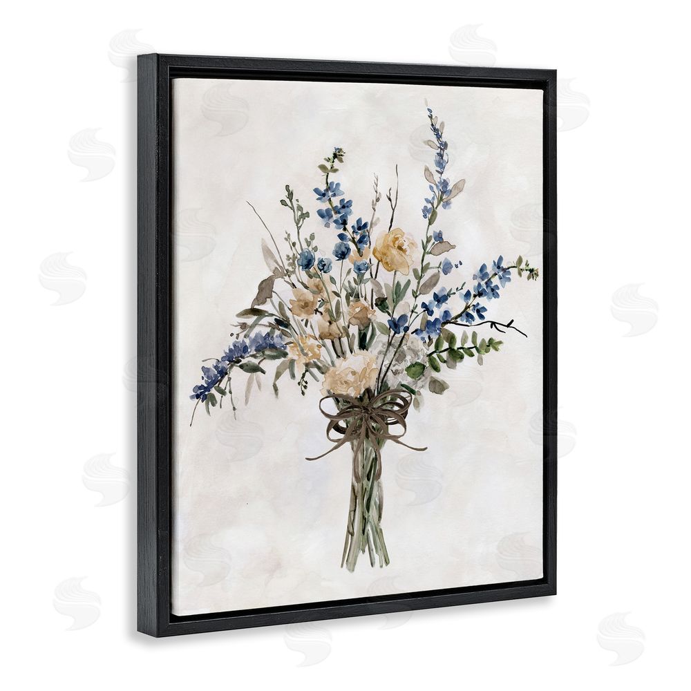 Carol Robinson Subdued Flower Bushel Black Floating Frame Canvas Wall Art Print
