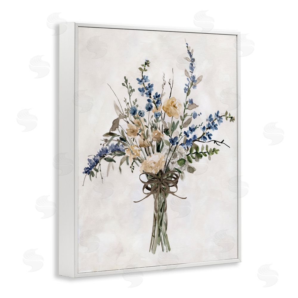 Carol Robinson Subdued Flower Bushel White Framed Giclee Wall Art Print