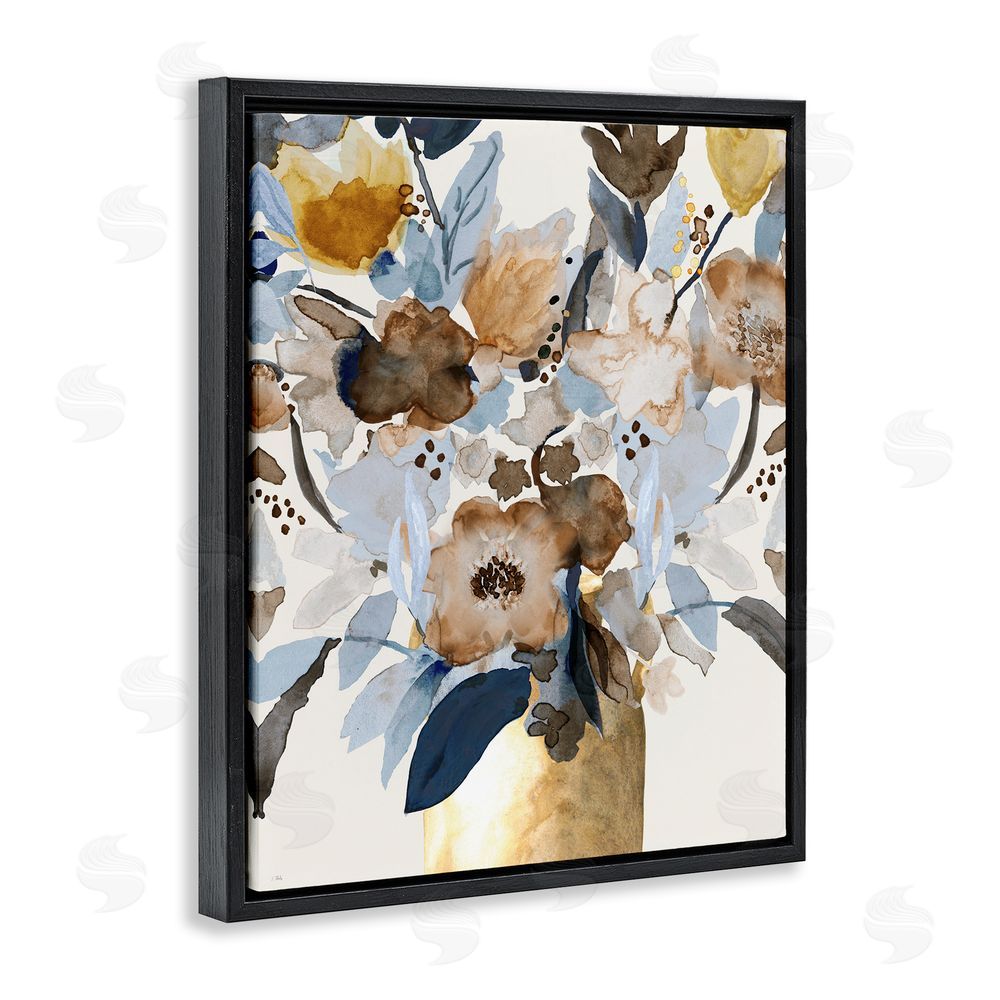 Val Rhodes Expressive Earthy Blossoms Black Floating Frame Canvas Wall Art Print