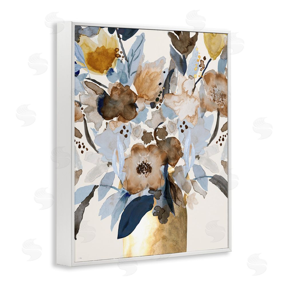 Val Rhodes Expressive Earthy Blossoms White Framed Giclee Wall Art Print