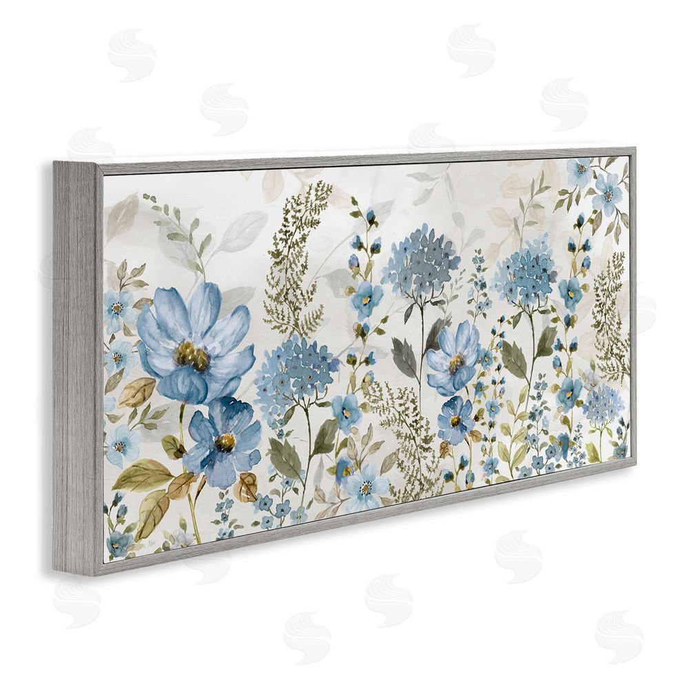 Nan Subdued Meadow Foliage Gray Framed Giclee Wall Art Print