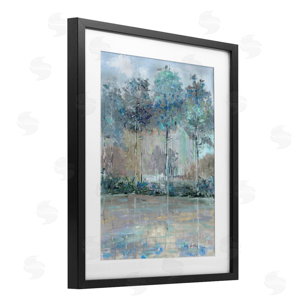 Sally Swatland Subdued Expression of Trees Black Framed Print Under Glass Wall Art