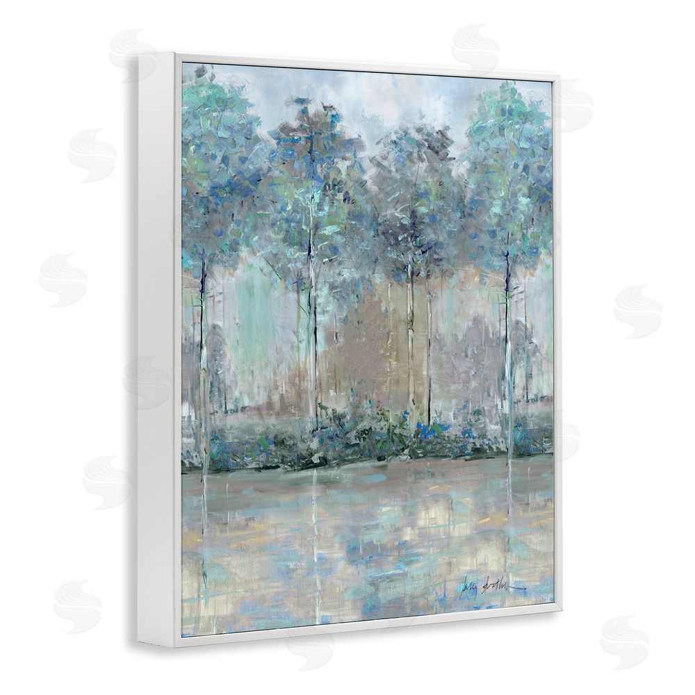 Sally Swatland Subdued Impression of Trees White Framed Giclee Wall Art Print