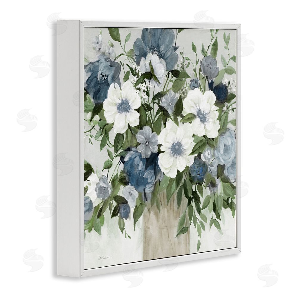 Carol Robinson White & Grey Blossoms White Framed Giclee Wall Art Print