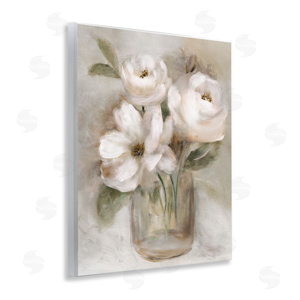 Nan Soft Brushstroke Roses Wooden Wall Plaque Art Print