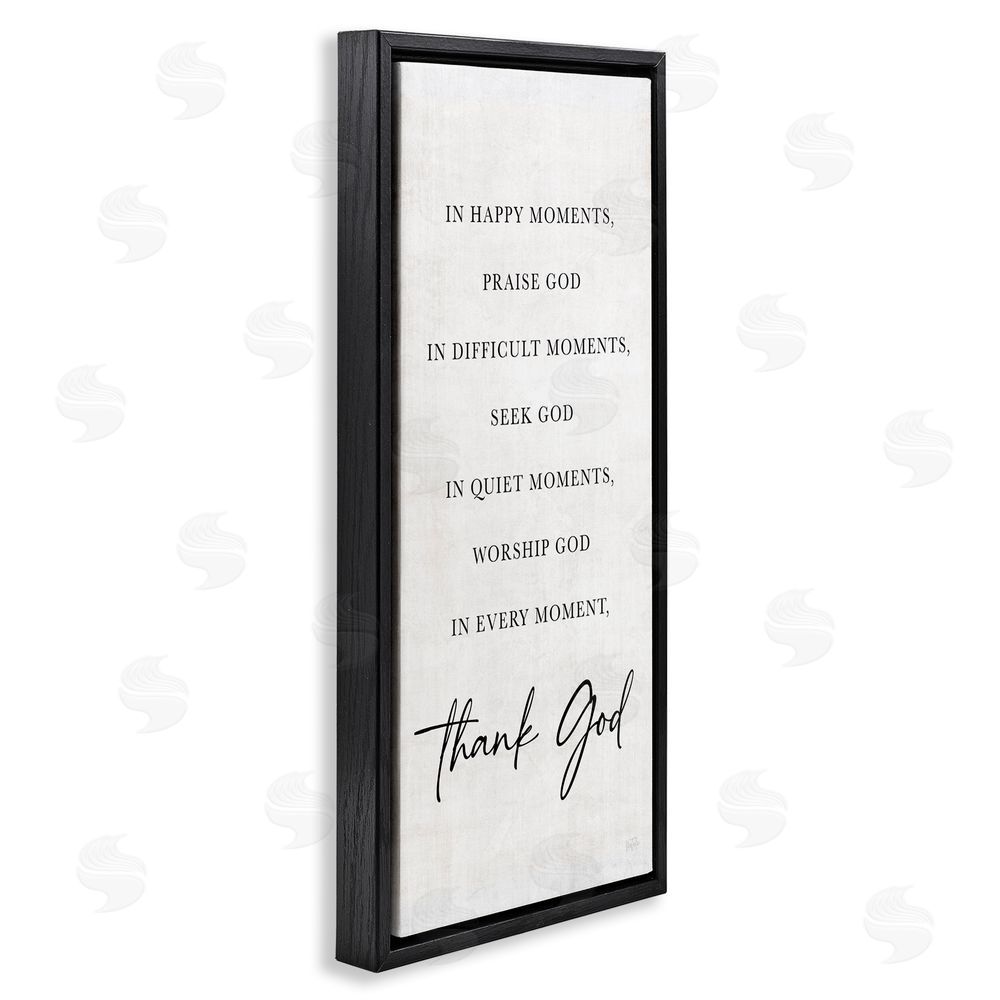 Natalie Carpentieri Every Moment Thank God Black Floating Frame Canvas Wall Art Print