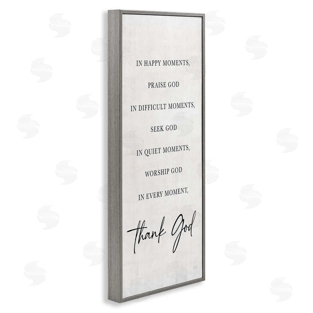 Natalie Carpentieri Every Moment Thank God Gray Framed Giclee Wall Art Print