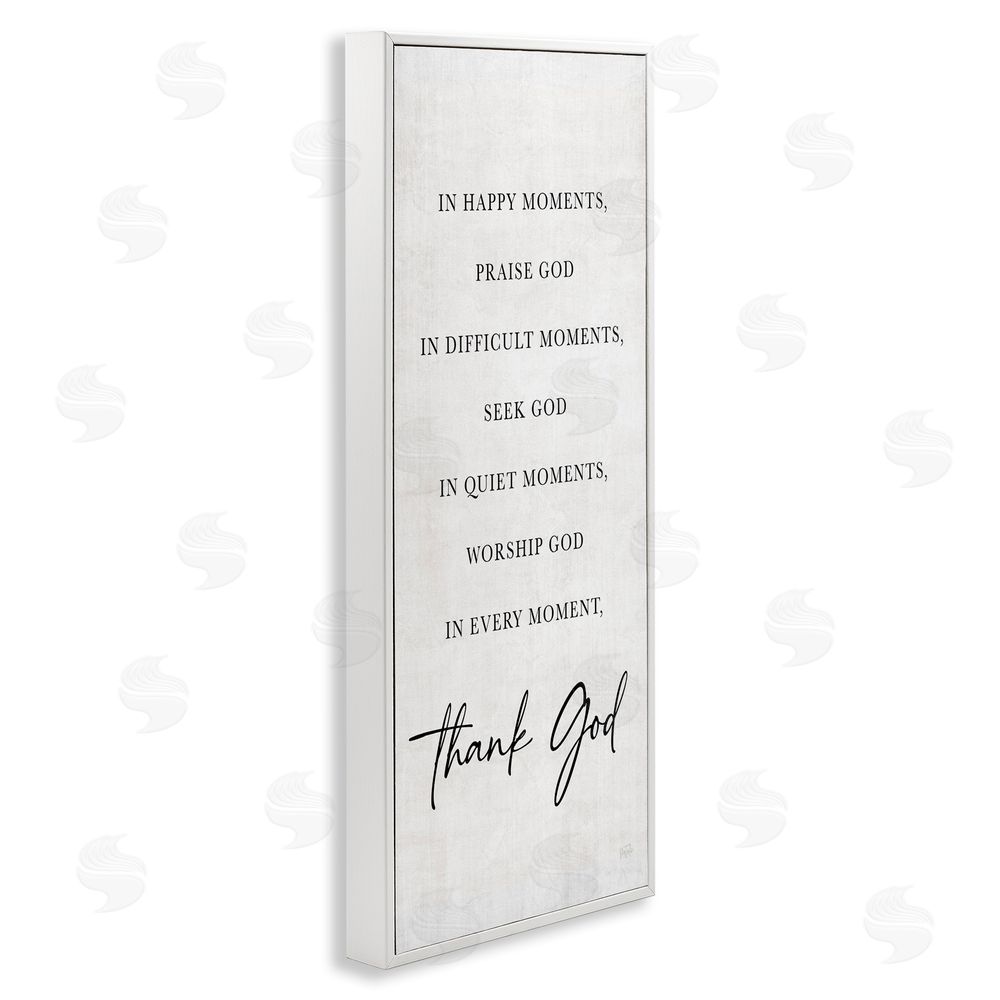 Natalie Carpentieri Every Moment Thank God White Framed Giclee Wall Art Print