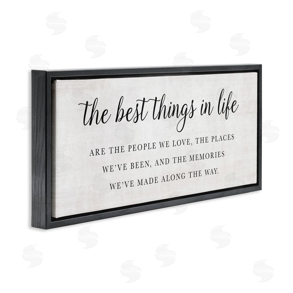 Natalie Carpentieri Best Things In Life Uplifting Black Floating Frame Canvas Wall Art Print