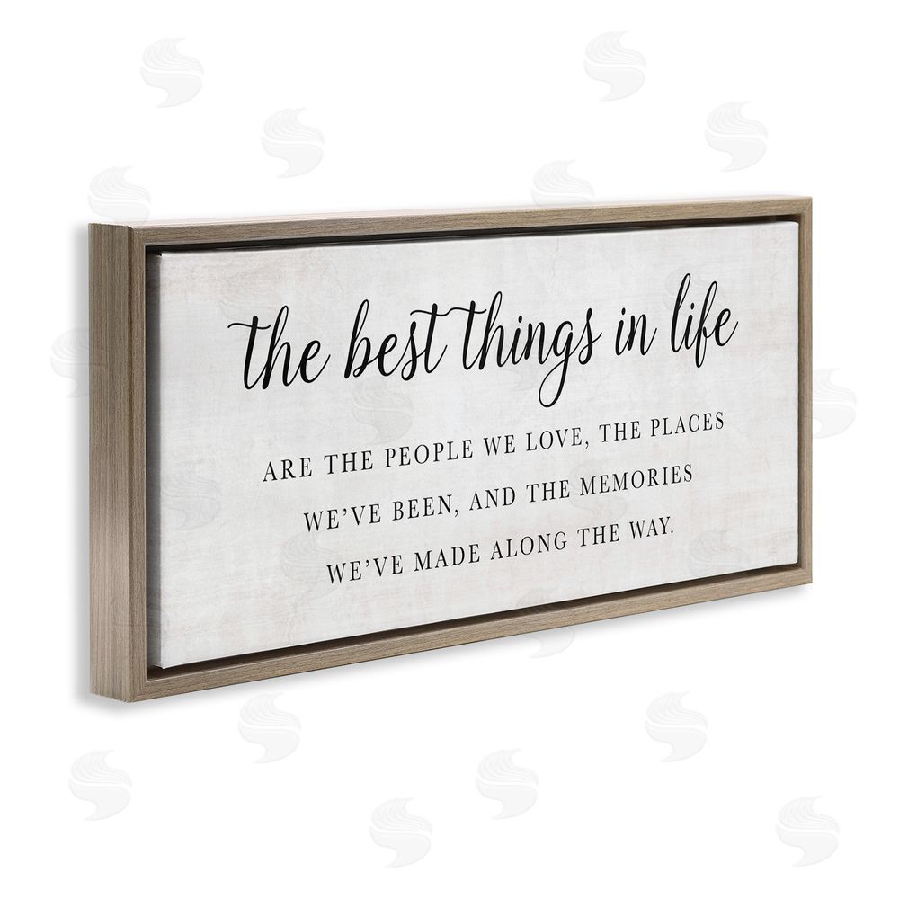 Natalie Carpentieri Best Things In Life Uplifting Brown Floating Frame Canvas Wall Art Print