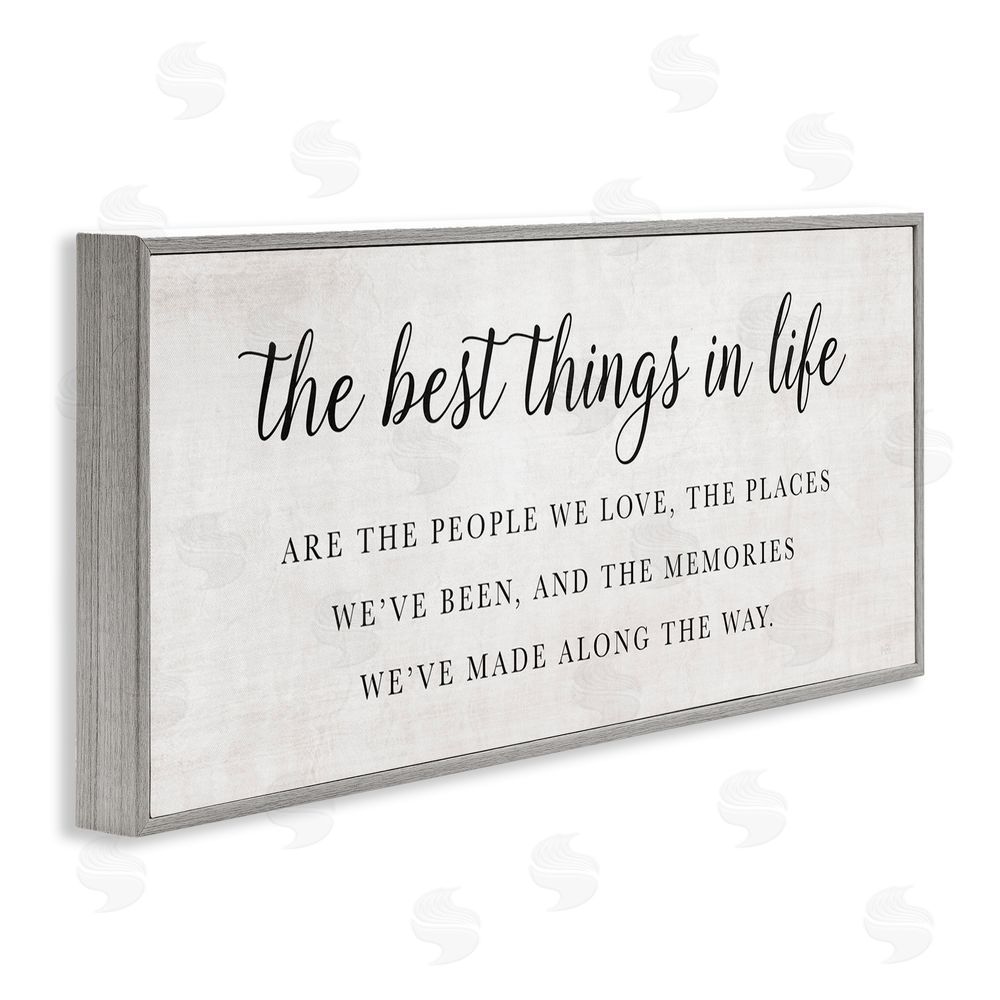 Natalie Carpentieri Best Things In Life Uplifting Gray Framed Giclee Wall Art Print