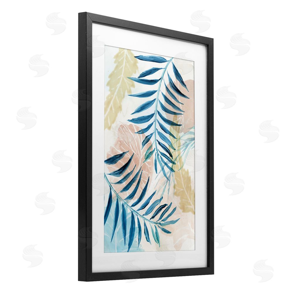 Nan Palm Fronds in Pastel Haze Black Framed Print Under Glass Wall Art