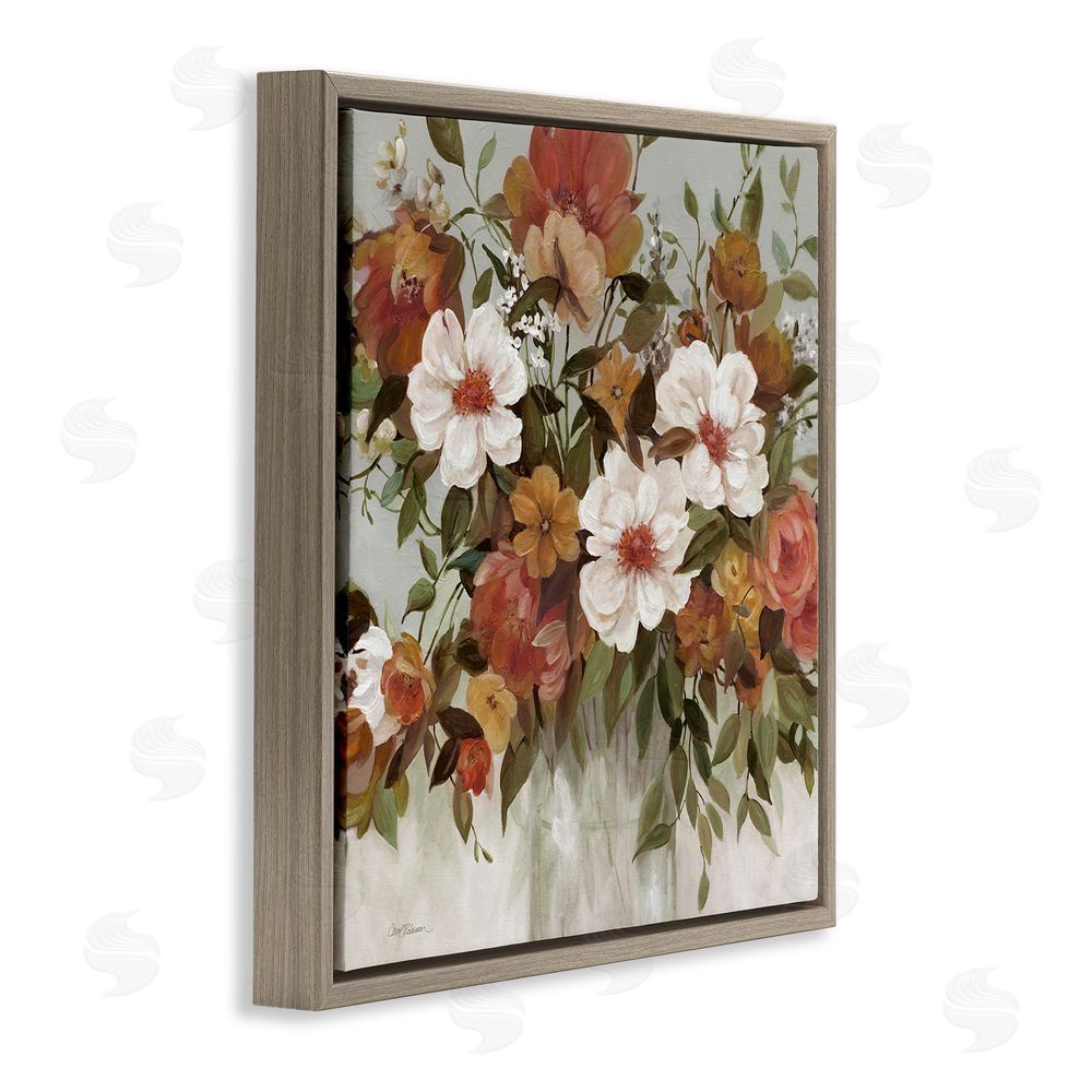 Carol Robinson Muted Vibe Bouquet Brown Floating Frame Canvas Wall Art Print