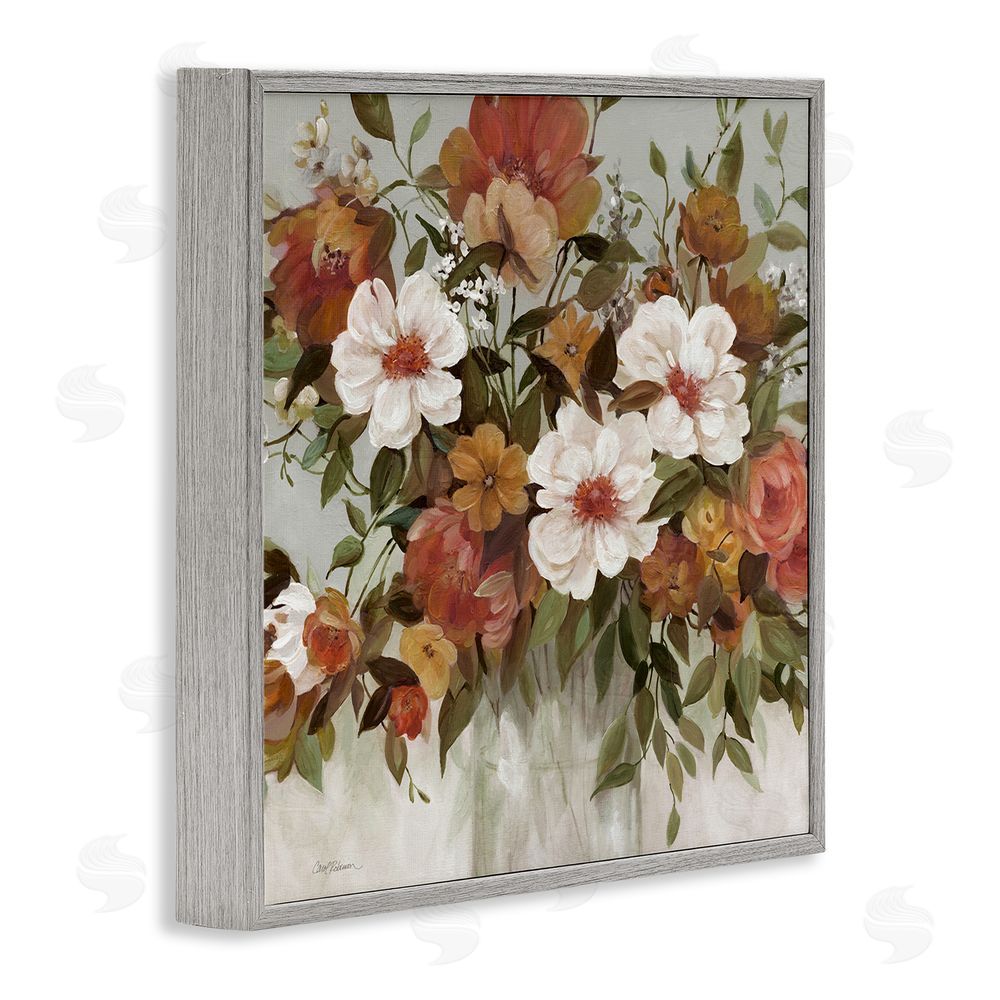 Carol Robinson Muted Vibe Bouquet Gray Framed Giclee Wall Art Print