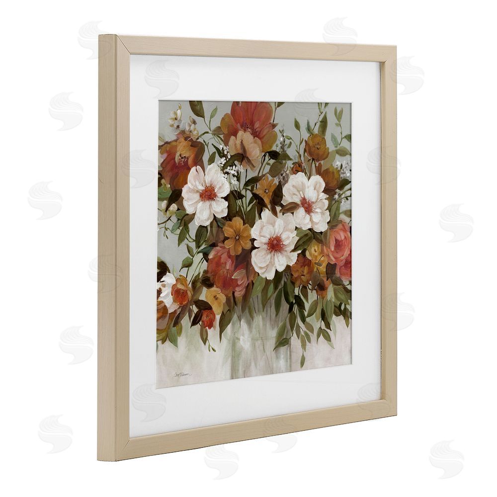 Carol Robinson Muted Vibe Bouquet Brown Framed Print Under Glass Wall Art