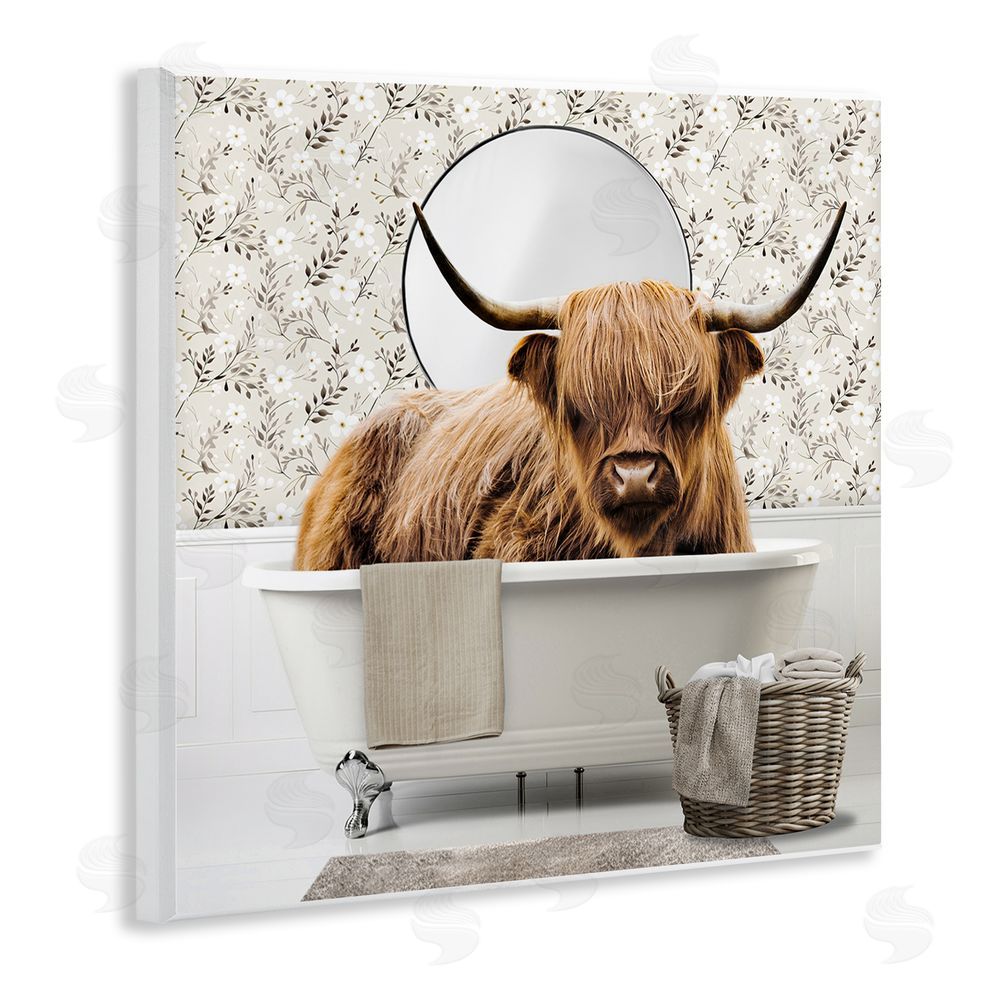CAD Designs Cottage Cattle Bath Time Wooden Wall Plaque Art Print