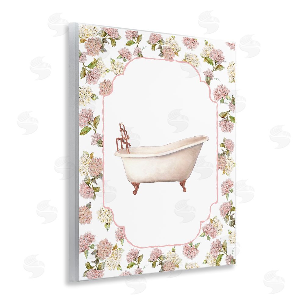 Carol Robinson Elegant Hydrangeas Bathtub Wooden Wall Plaque Art Print