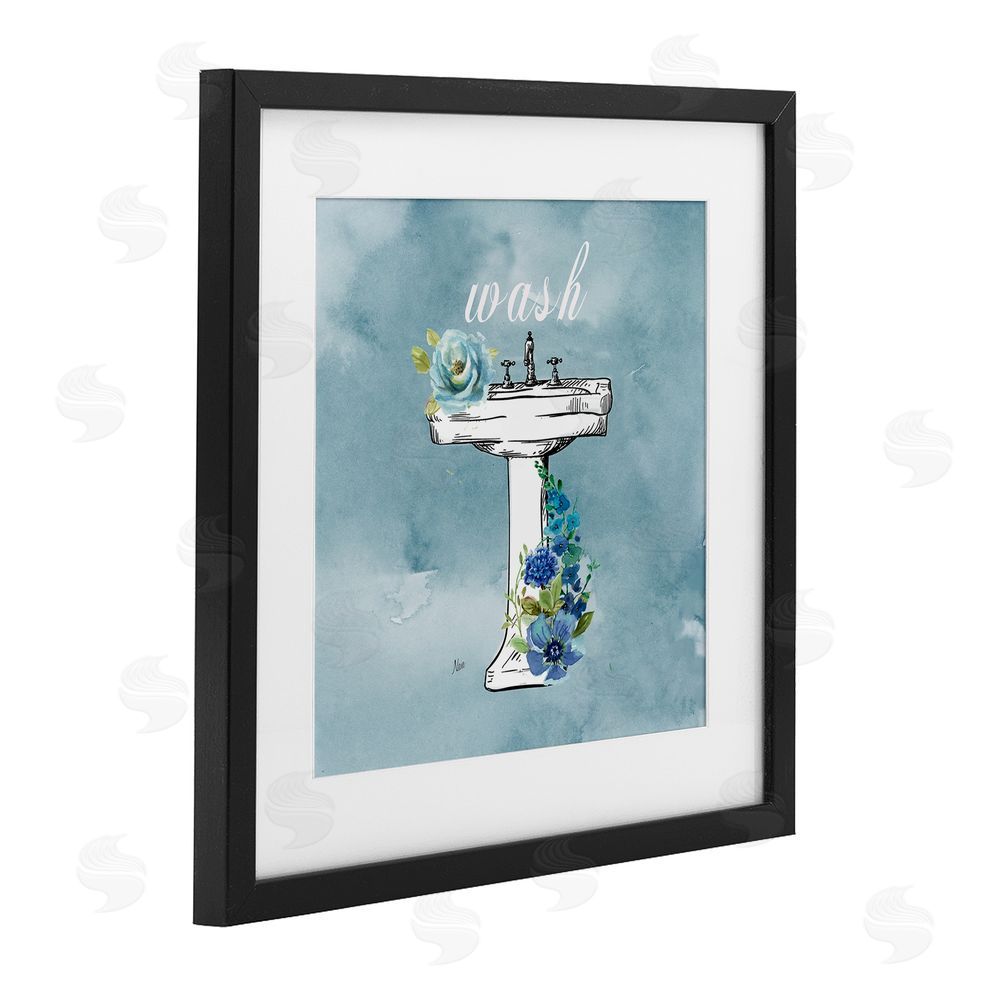 Nan Floral Bathroom Rules Wash Black Framed Print Under Glass Wall Art