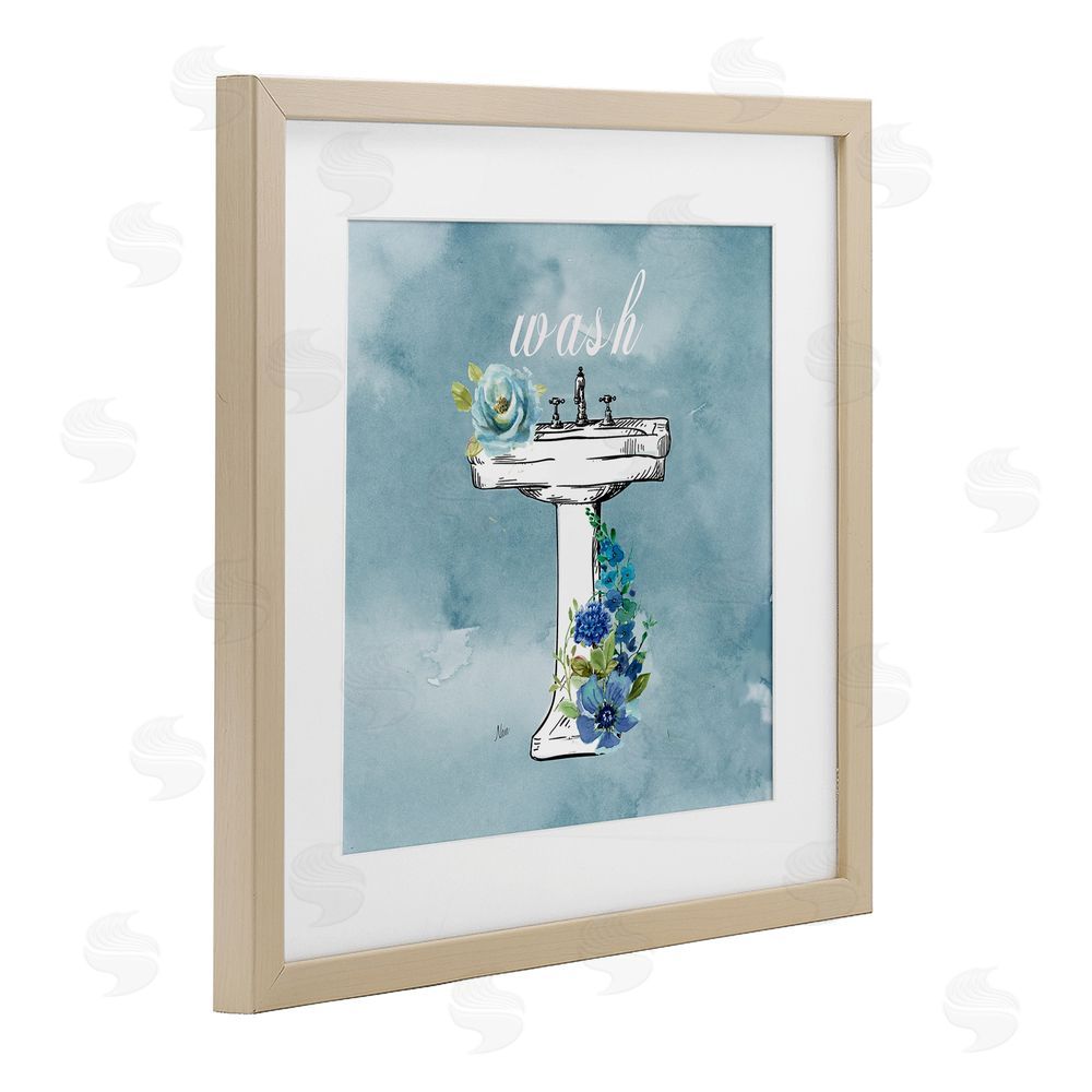 Nan Floral Bathroom Rules Wash Brown Framed Print Under Glass Wall Art