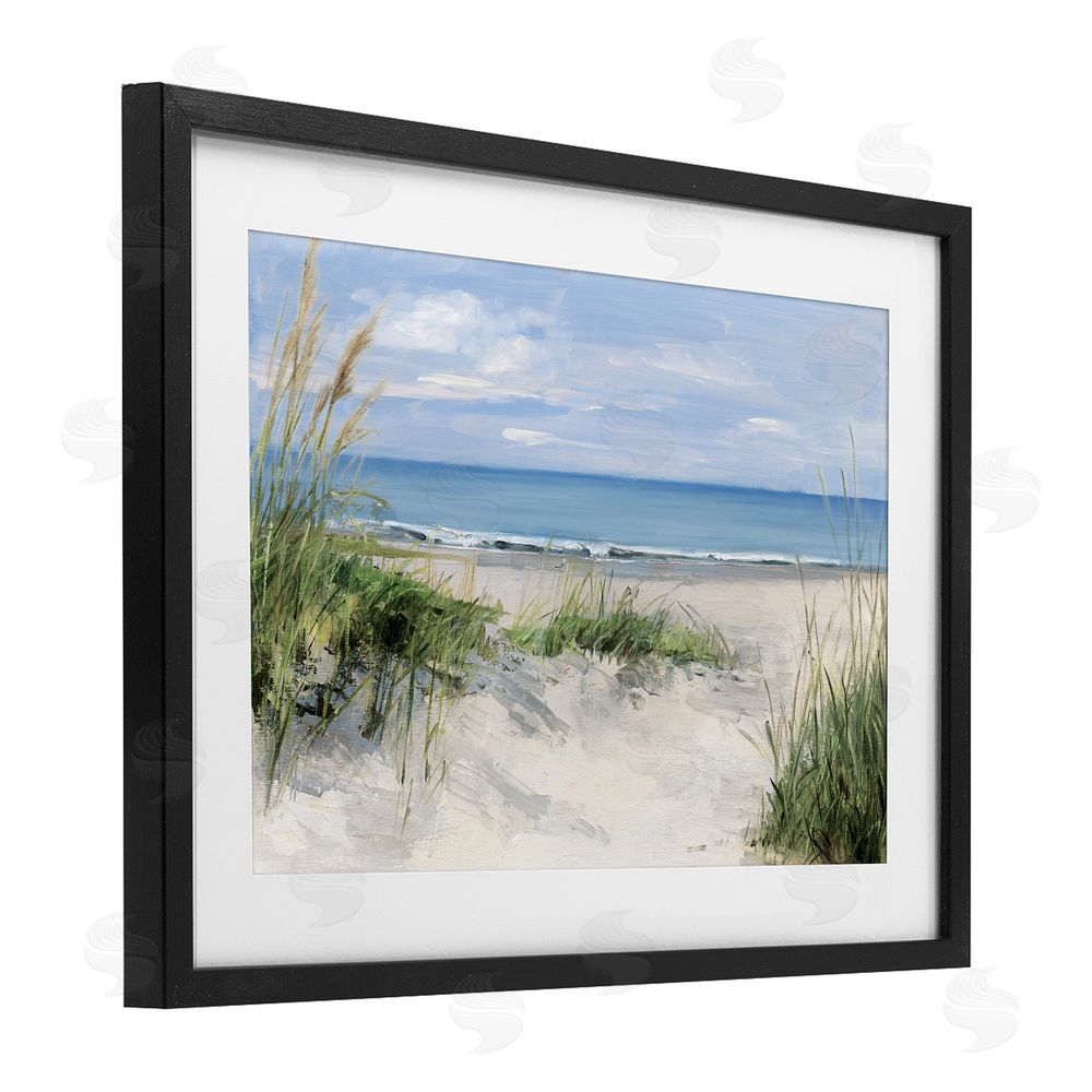 Sally Swatland Tall Grasses by Beach Coast Black Framed Print Under Glass Wall Art