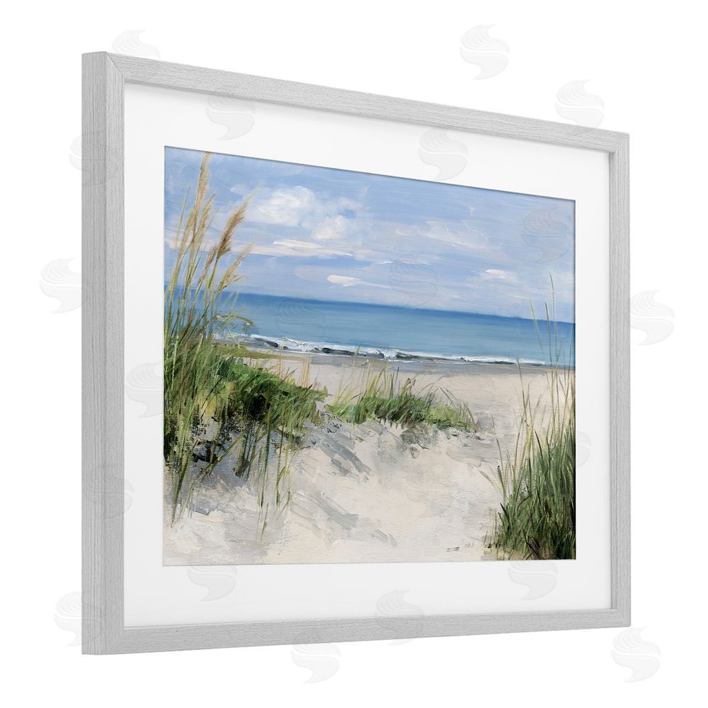 Sally Swatland Tall Grasses by Beach Coast Gray Framed Print Under Glass Wall Art