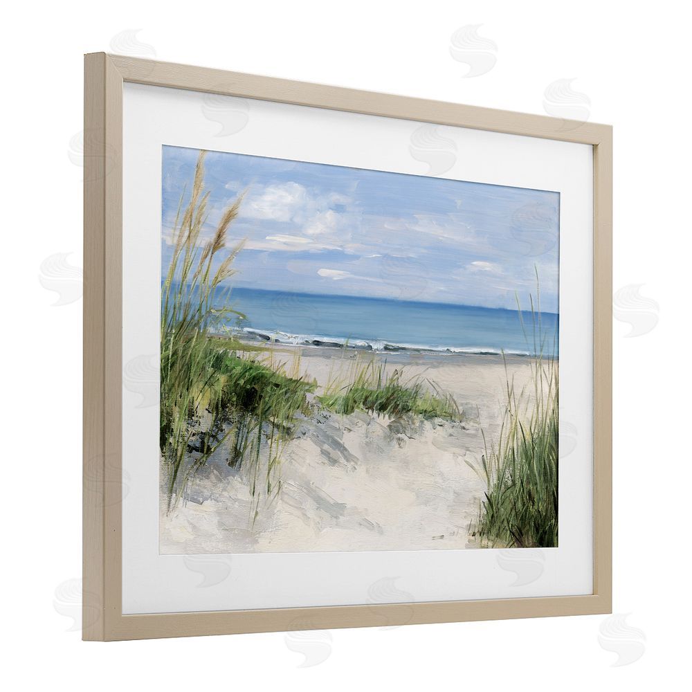 Sally Swatland Tall Grasses by Beach Coast Brown Framed Print Under Glass Wall Art