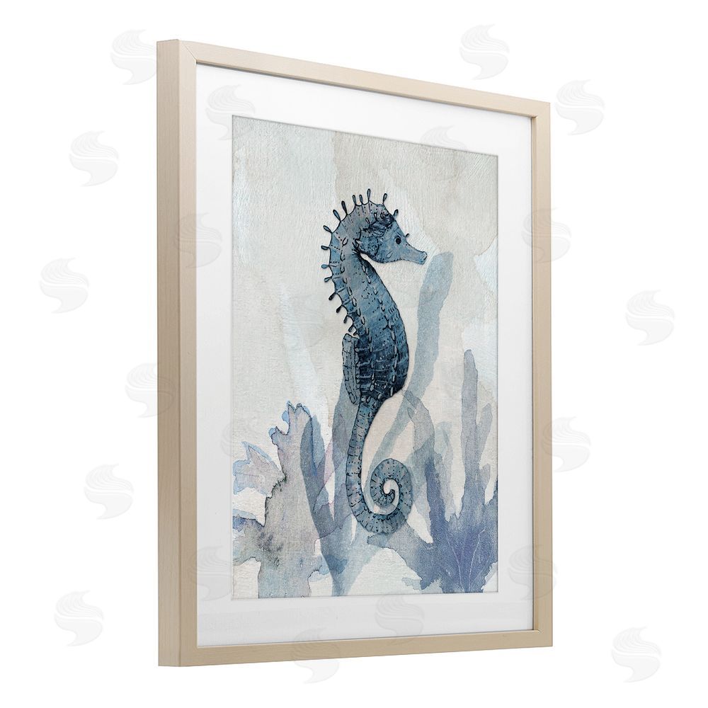 Susan Jill Seahorse & Seaweed Impressions Brown Framed Print Under Glass Wall Art