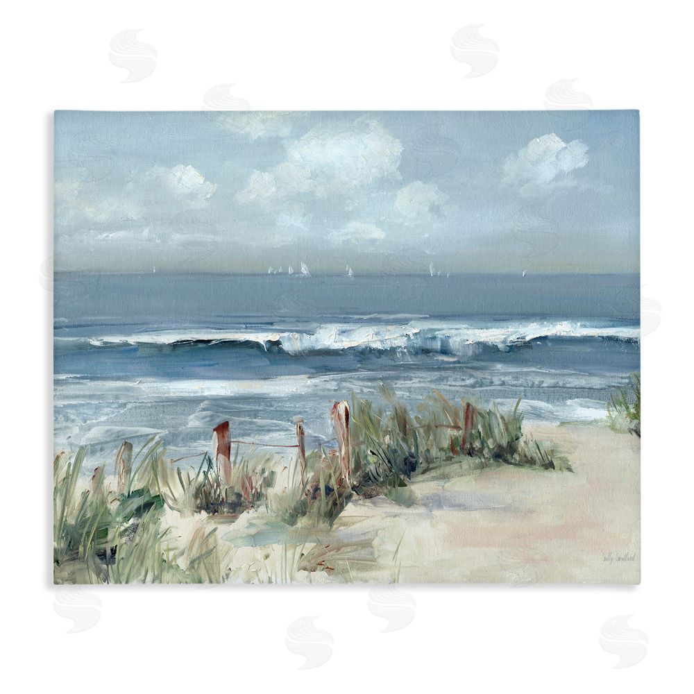 Sally Swatland Brushed Expression of Coast Stretched Canvas Wall Art Print