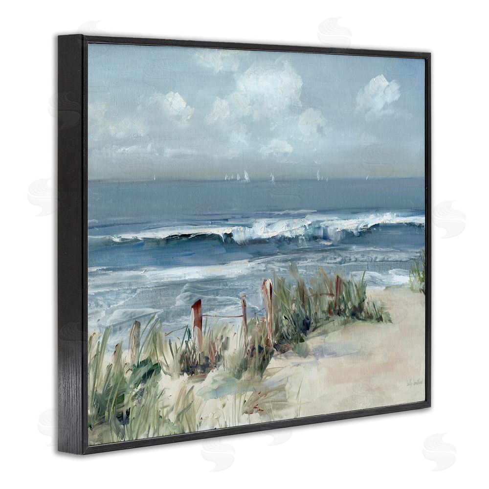 Sally Swatland Brushed Expression of Coast Black Framed Giclee Wall Art Print