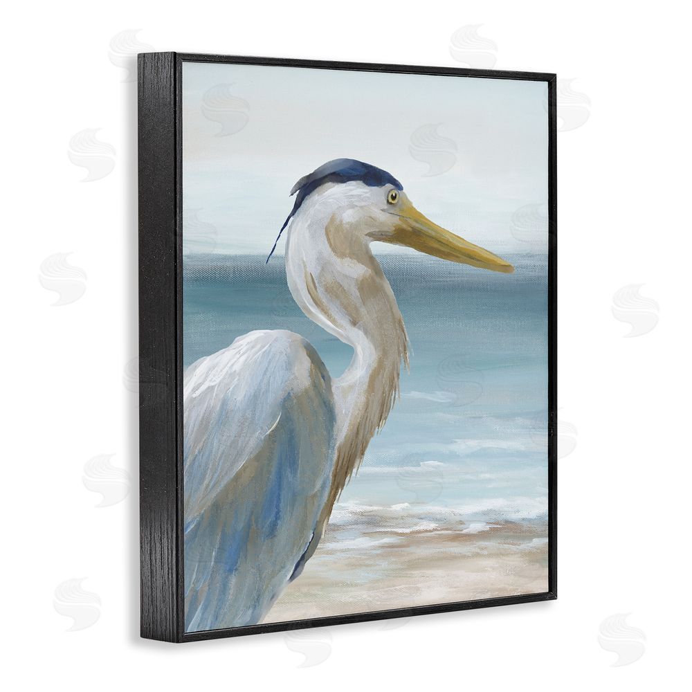 Nan Right Gazing Heron Black Framed Giclee Wall Art Print