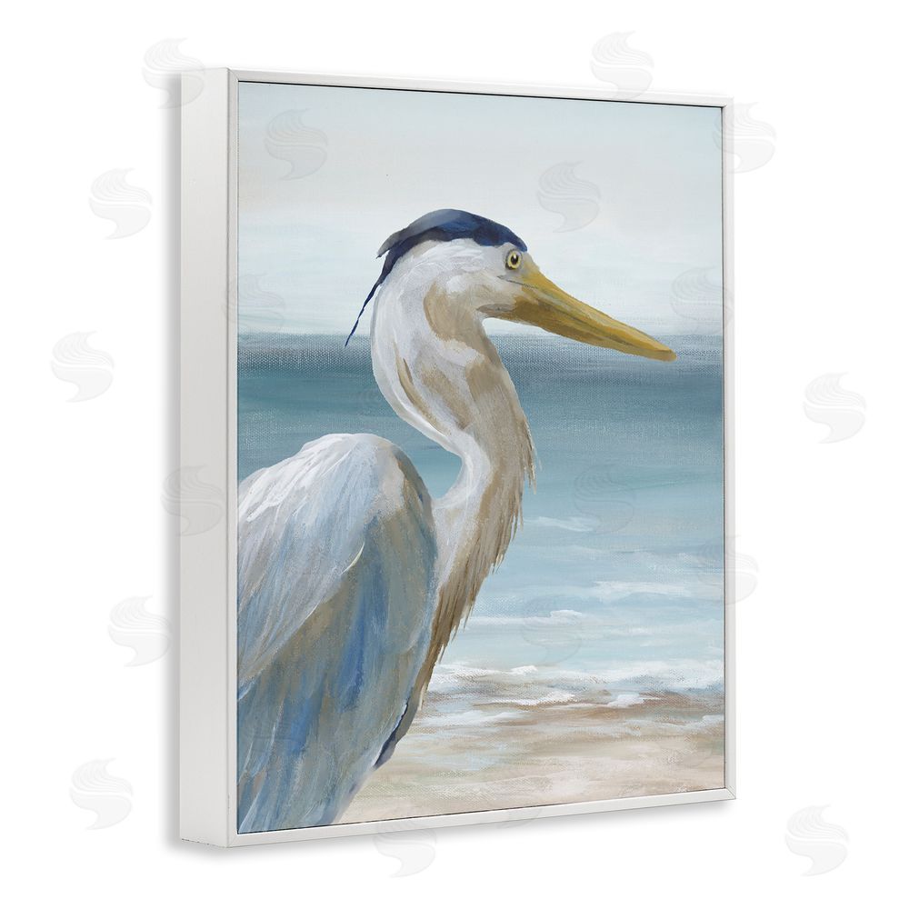 Nan Right Gazing Heron White Framed Giclee Wall Art Print