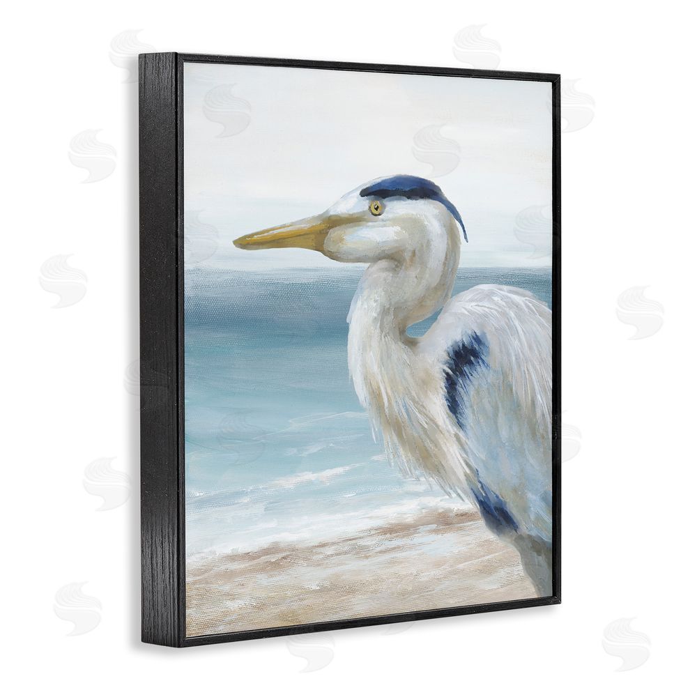 Nan Left Gazing Heron Black Framed Giclee Wall Art Print