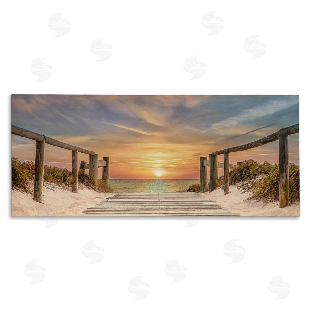 Mike Caliascibetta Pathway To Sunset Stretched Canvas Wall Art Print