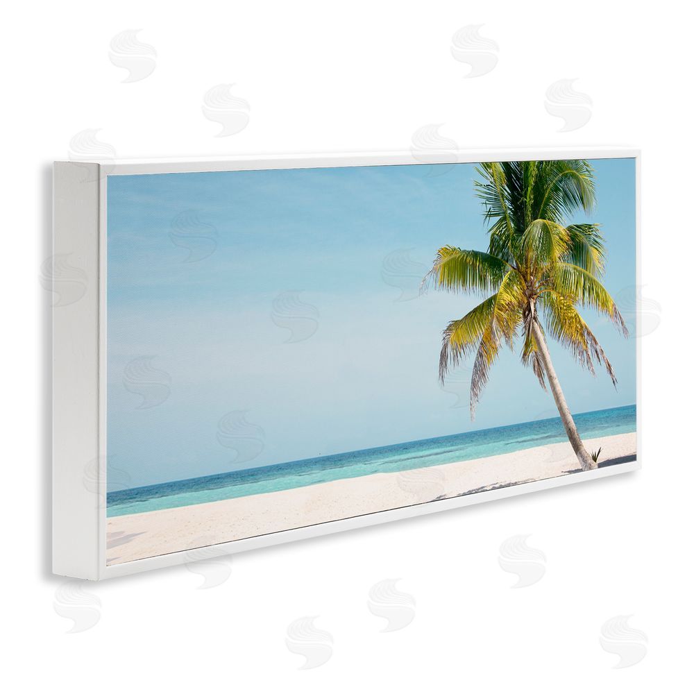 Danita Delimont Tropical Island Palm Tree White Framed Giclee Wall Art Print