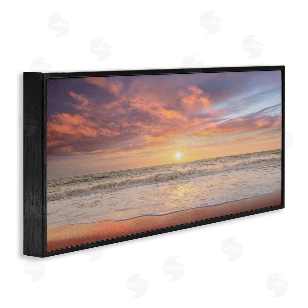 Mike Caliascibetta Vivid Sunset Panorama Black Framed Giclee Wall Art Print