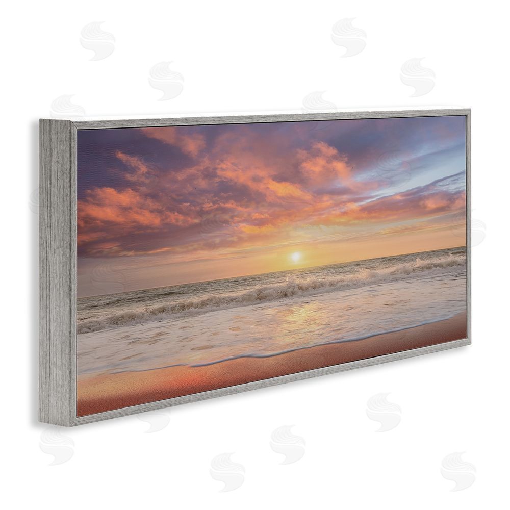 Mike Caliascibetta Vivid Sunset Panorama Gray Framed Giclee Wall Art Print