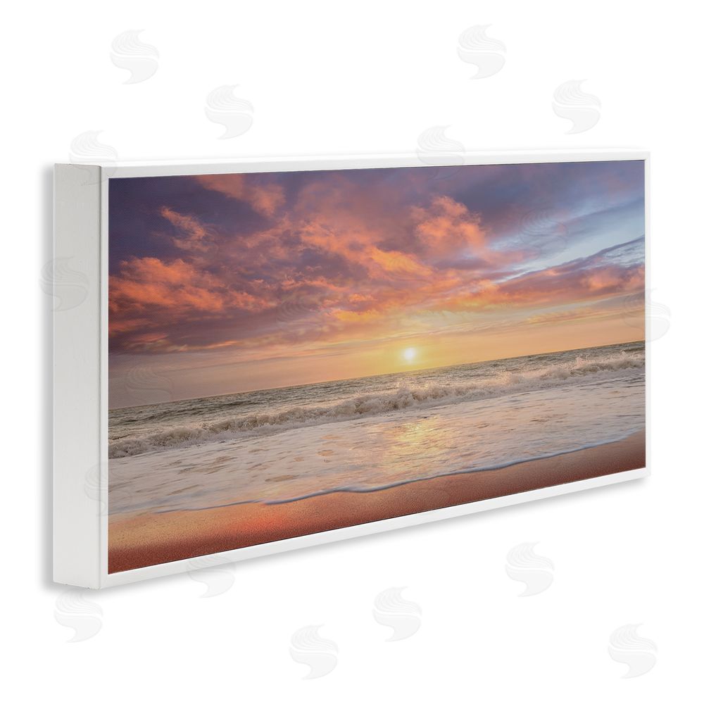 Mike Caliascibetta Vivid Sunset Panorama White Framed Giclee Wall Art Print