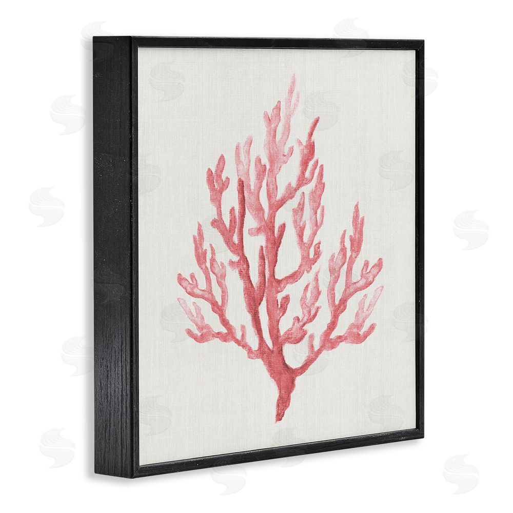 Janet Tava Muted Pink Coral Branch Black Framed Giclee Wall Art Print