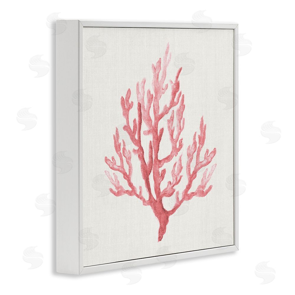Janet Tava Muted Pink Coral Branch White Framed Giclee Wall Art Print