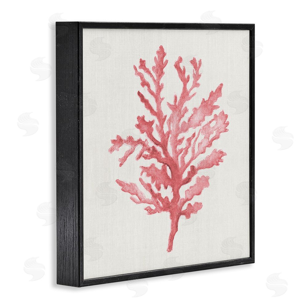 Janet Tava Rosy Pink Coral Branch Black Framed Giclee Wall Art Print