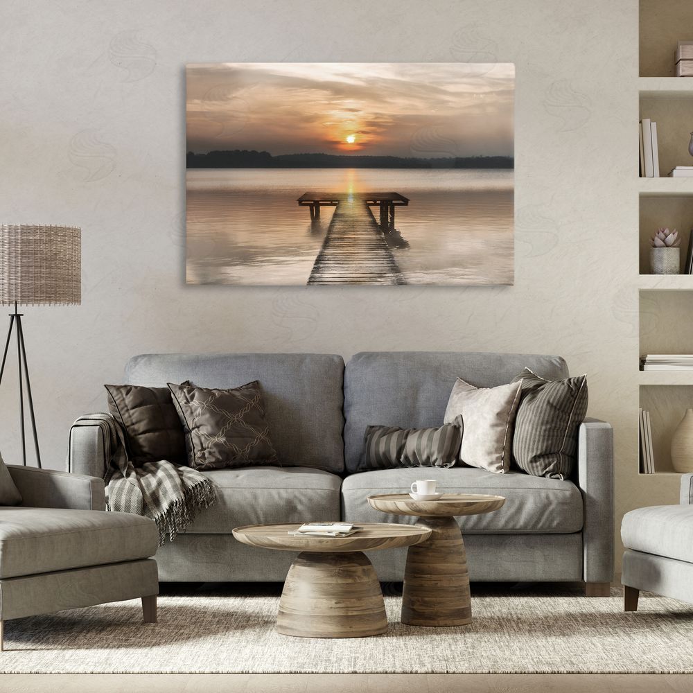 Irene Weisz Centric Reflective Sunrise Stretched Canvas Wall Art in Room